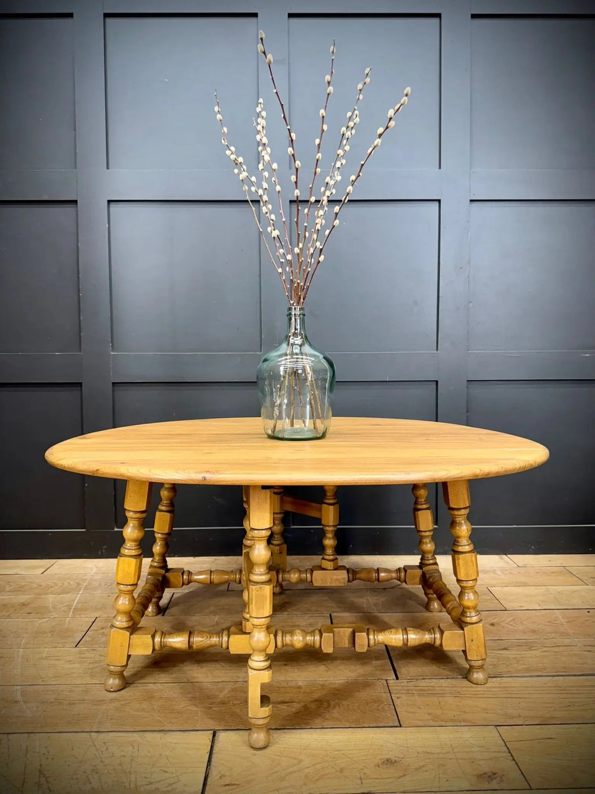 Vintage Ercol Model 506 Drop-Leaf Coffee Table in Light Elm – Tall Windsor Style