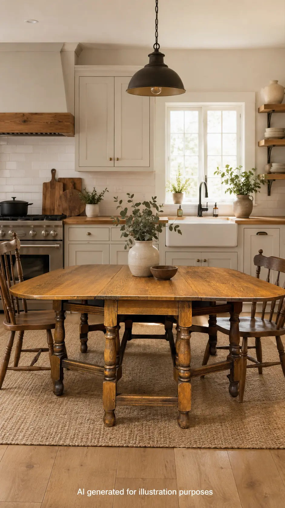 Large Solid Oak Gateleg Dining Table Drop Leaf Kitchen Table Sideboard