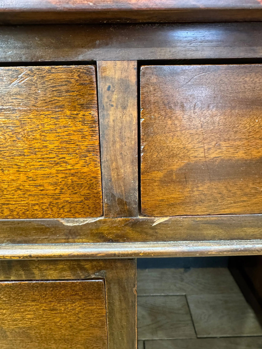Antique Mahogany Twin Pedestal Desk Kneehole Writing Office Desk Computer Desk