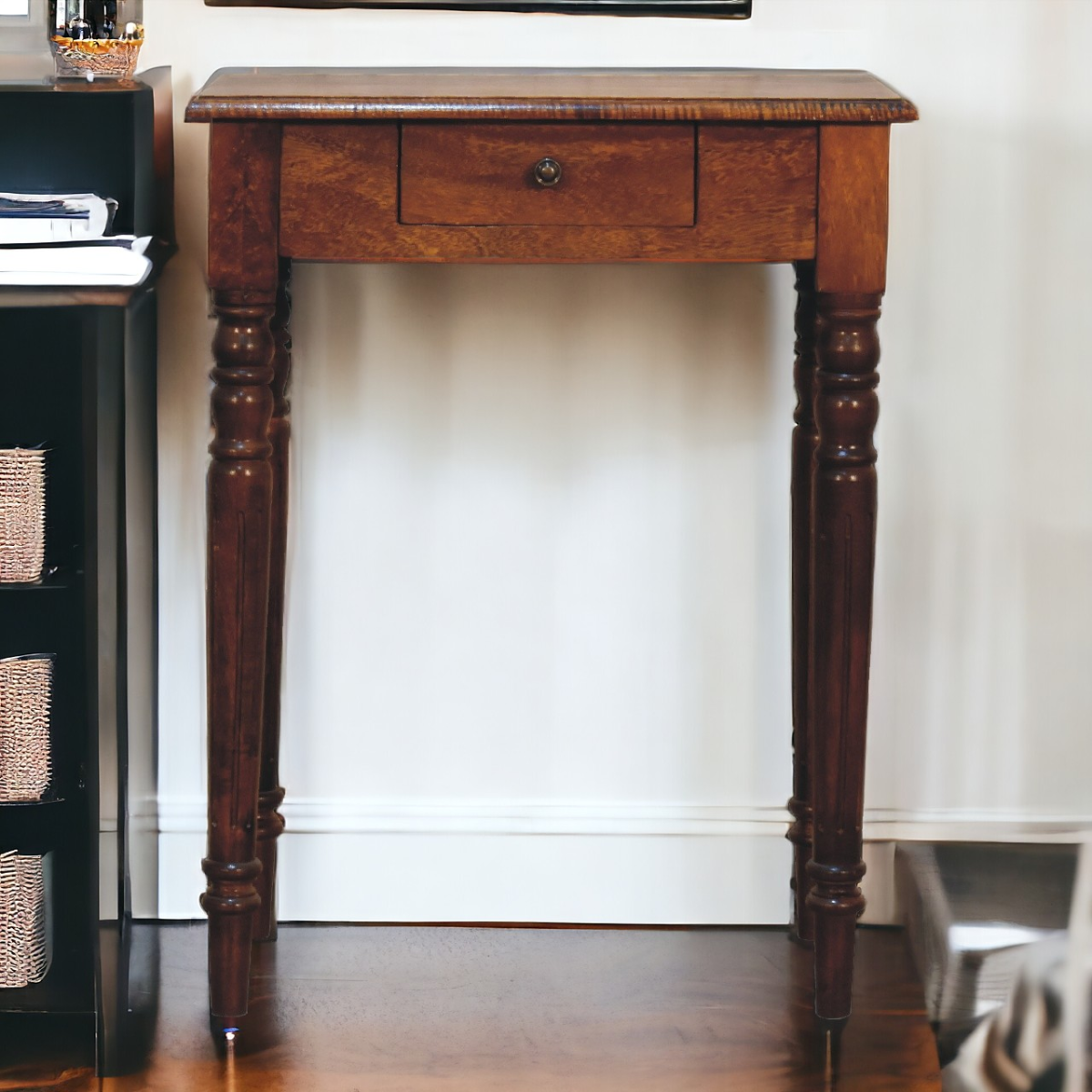 Artisan Furniture Solid Wood Chestnut Turned Leg Writing Desk
