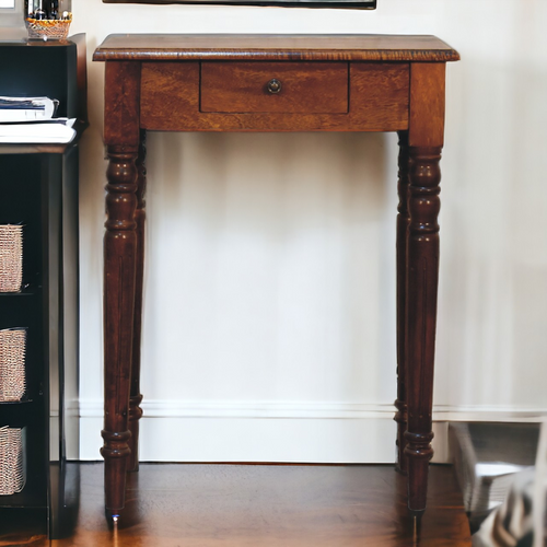 Artisan Furniture Solid Wood Chestnut Turned Leg Writing Desk