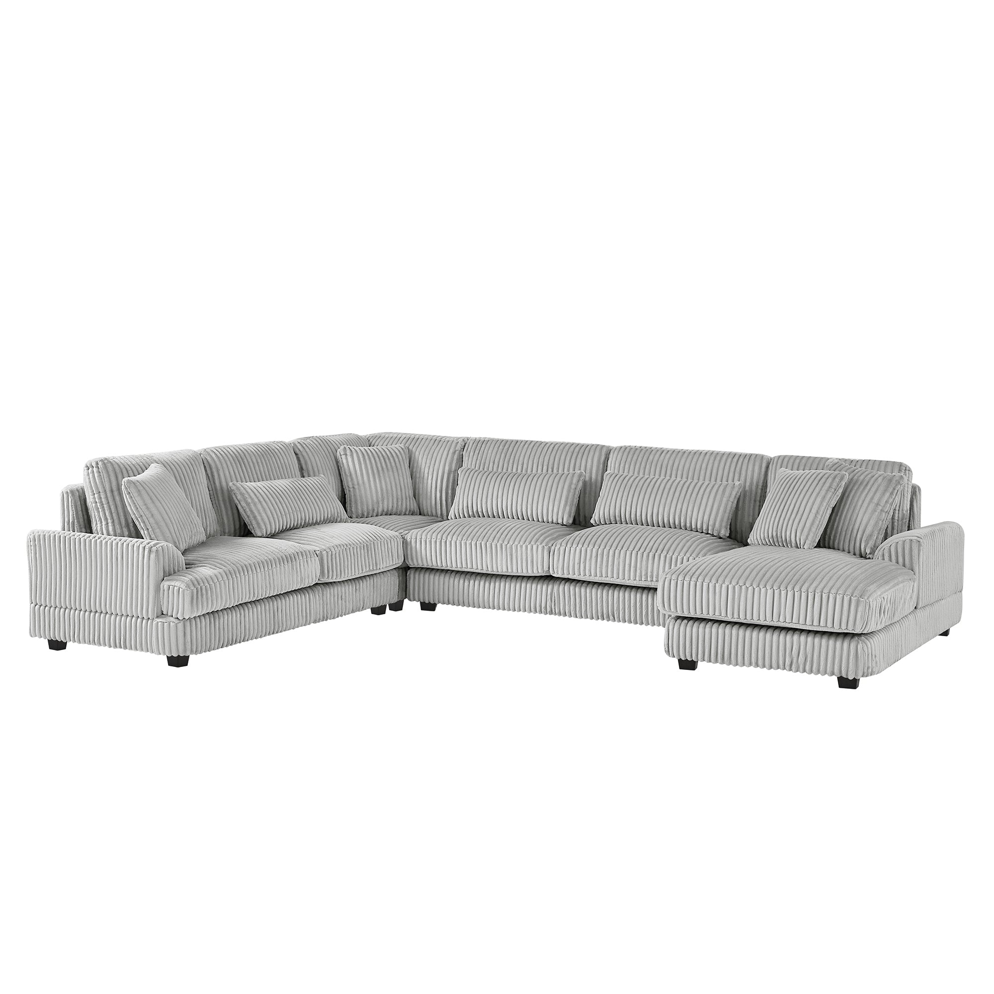 129" Oversized Sectional U-Shaped Sofa Couch Upholstered in Soft Corduroy