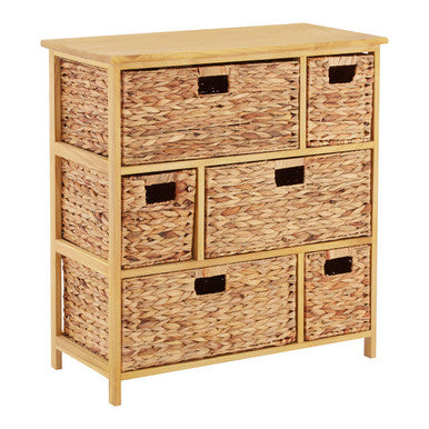Storage Unit with 6 Water Hyacinth Drawers | Padstow