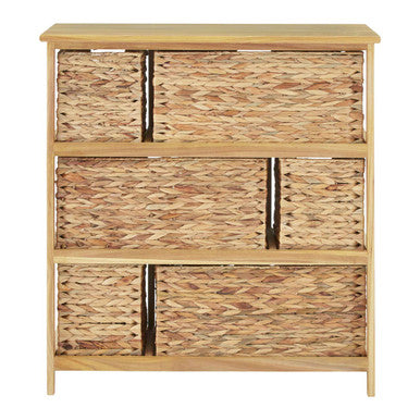 Storage Unit with 6 Water Hyacinth Drawers | Padstow