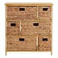 Padstow Natural Wooden Storage Unit with 6 Water Hyacinth Drawers