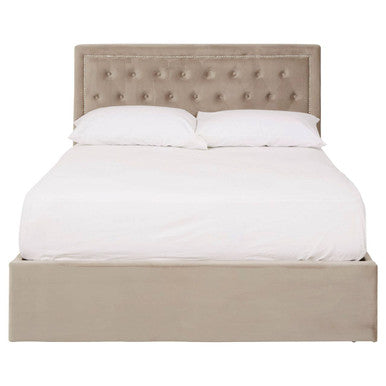 Mink Velvet Ottoman Double Bed | Hannah