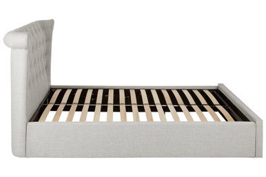 Light Grey Ottoman Double Bed | Edison