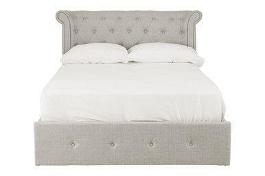 Light Grey Ottoman Double Bed | Edison