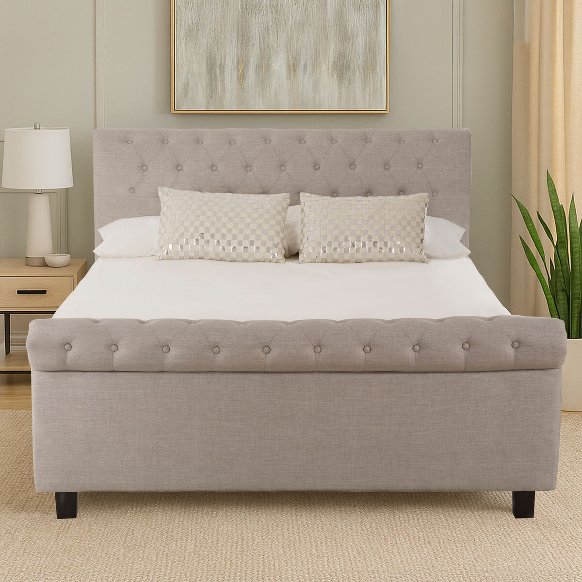 Light Grey Ottoman King Bed | Orlando