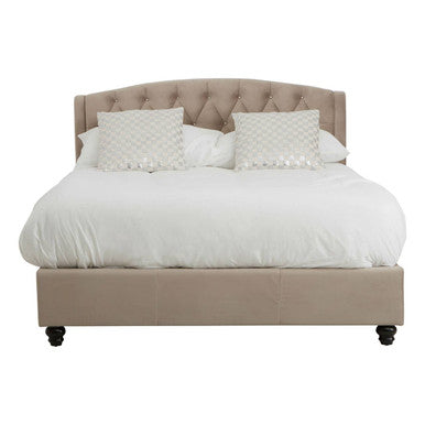 Mink Brushed Velvet Double Bed | Josephine