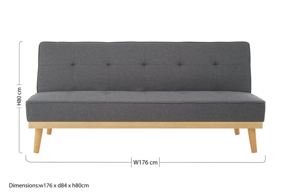 3 Seater Grey Sofa Bed | Stockholm