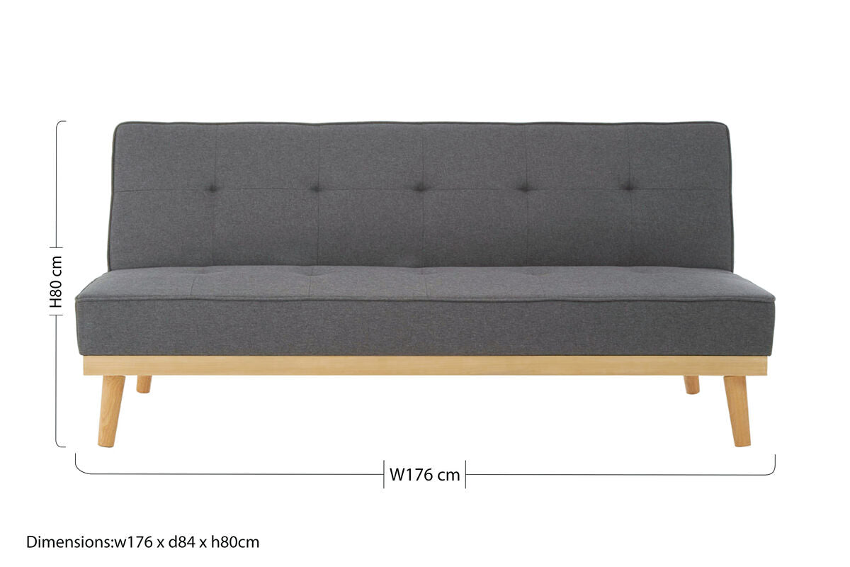3 Seater Grey Sofa Bed | Stockholm