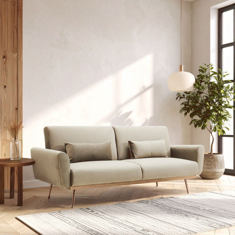 Mink Velvet Sofa Bed | Hatton