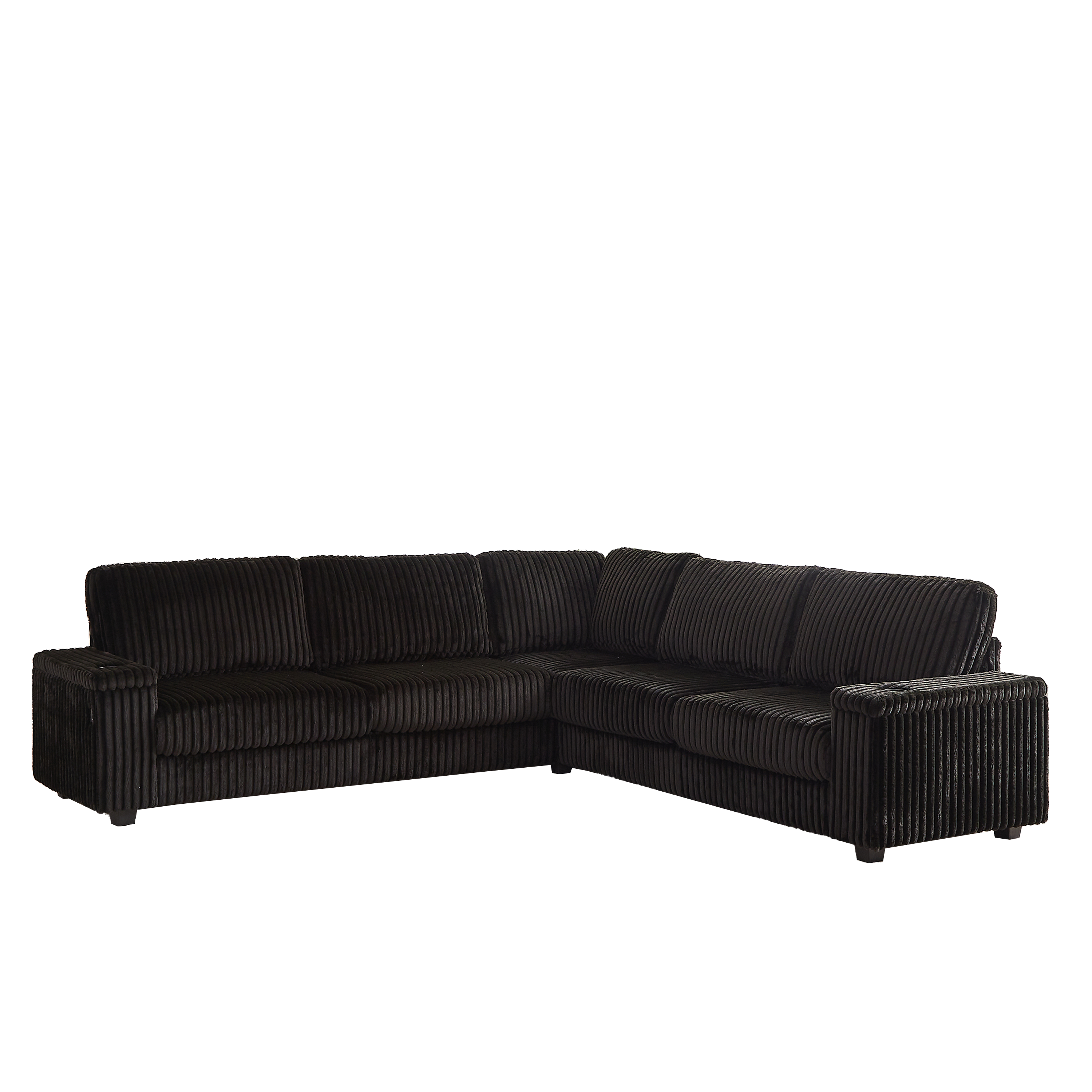 110-Inch Oversized Corduroy Corner Sofa,L Shaped With Storage & USB