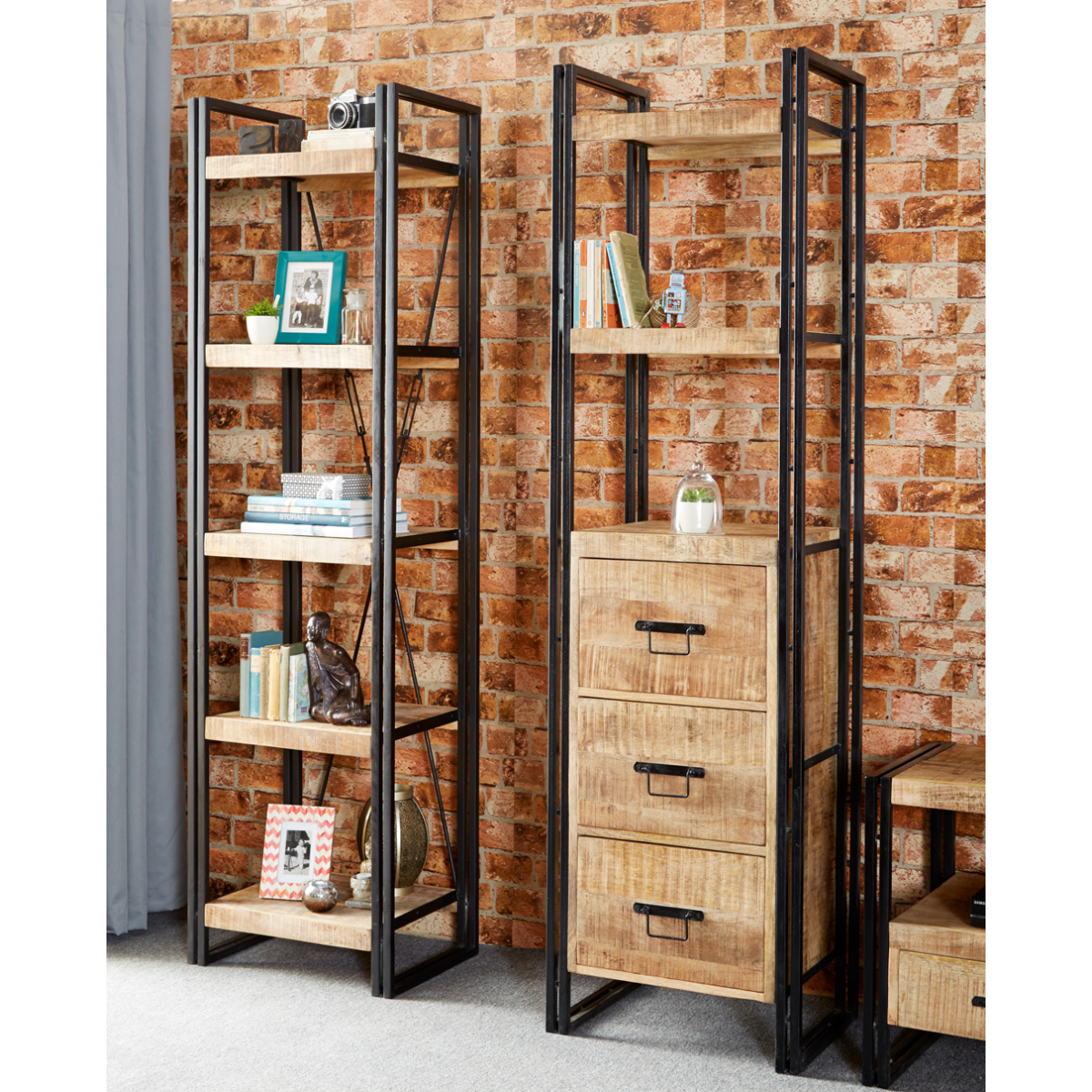 Cosmo Industrial Slim Bookcase
