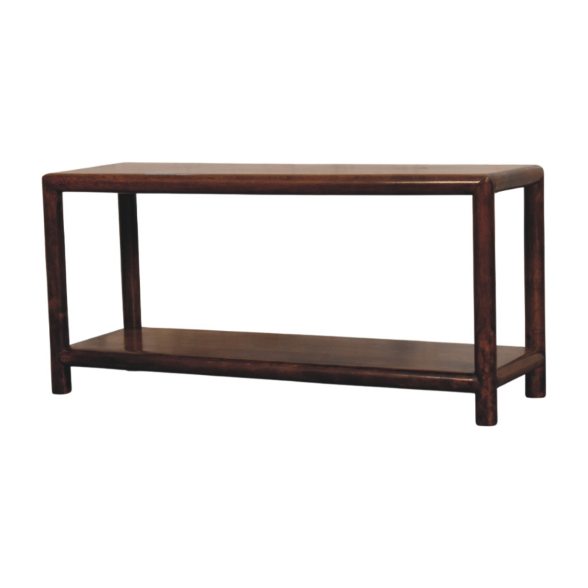 Artisan Furniture Solid Wood Regency Bench, 1 Shelf, Dark Brown