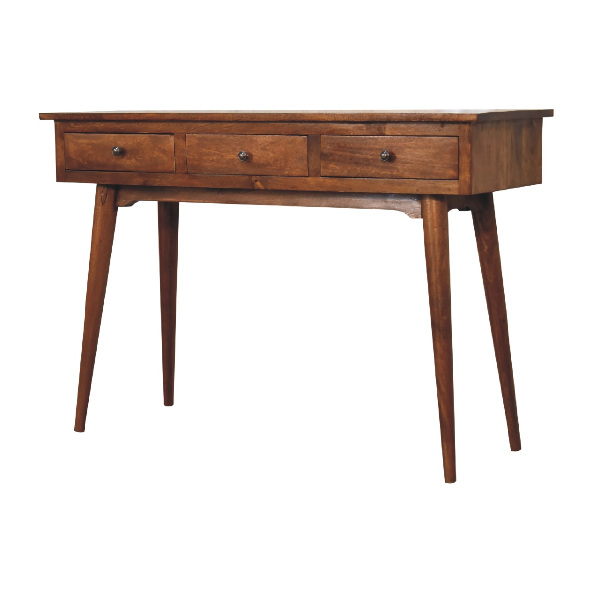 Artisan Furniture Solid Wood Large 3 Drawer Chestnut Console, Dark Brown