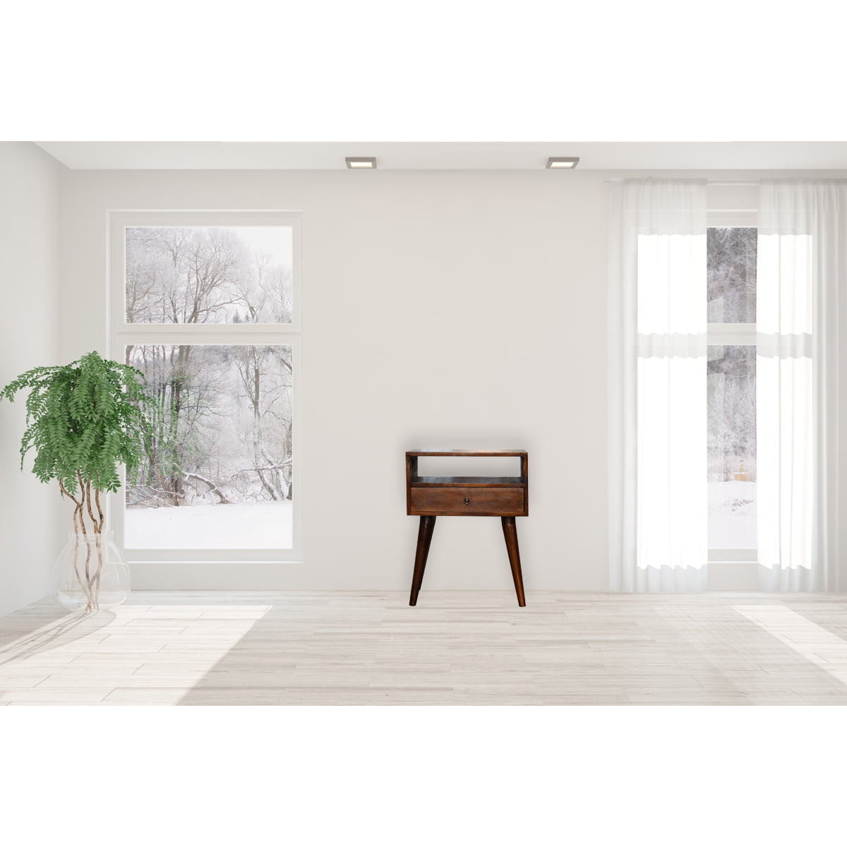 Artisan Furniture Solid Wood Modern Chestnut Solid Wood Bedside