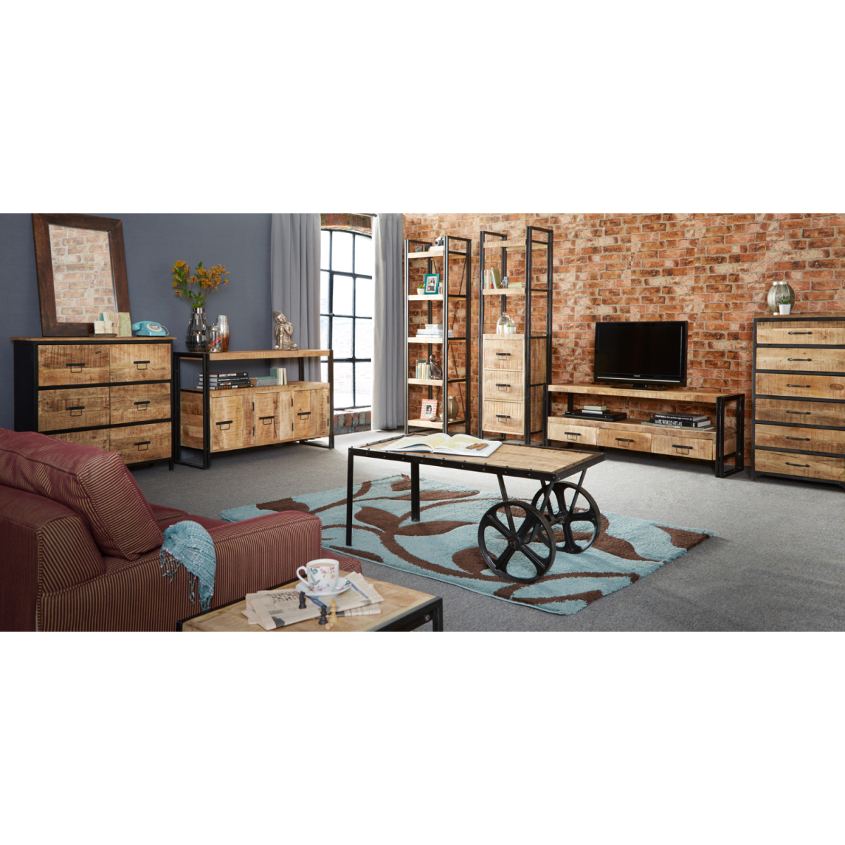 Cosmo Industrial Cart Coffee Table