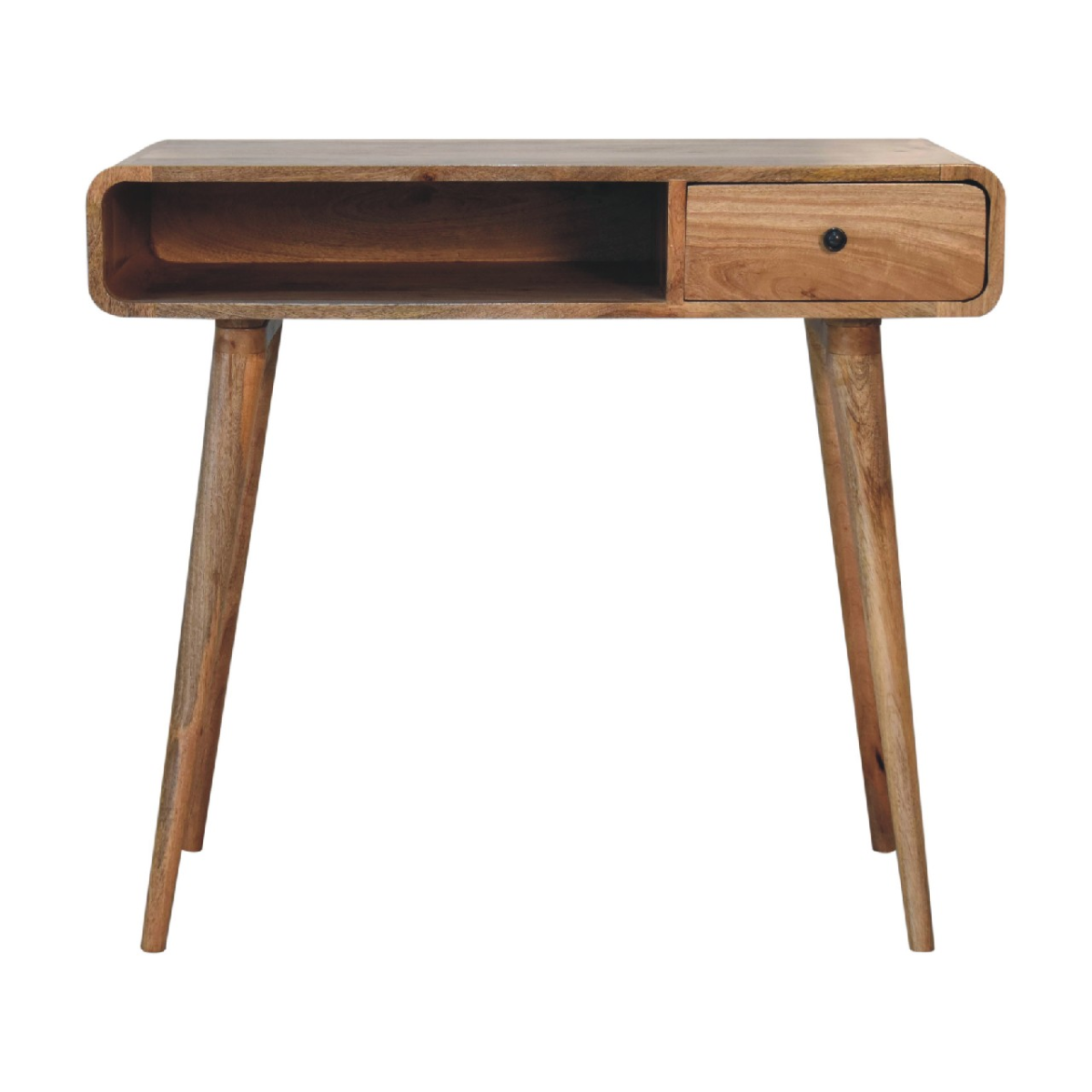 Artisan Furniture Solid Wood Curved Oak-ish Writing Desk
