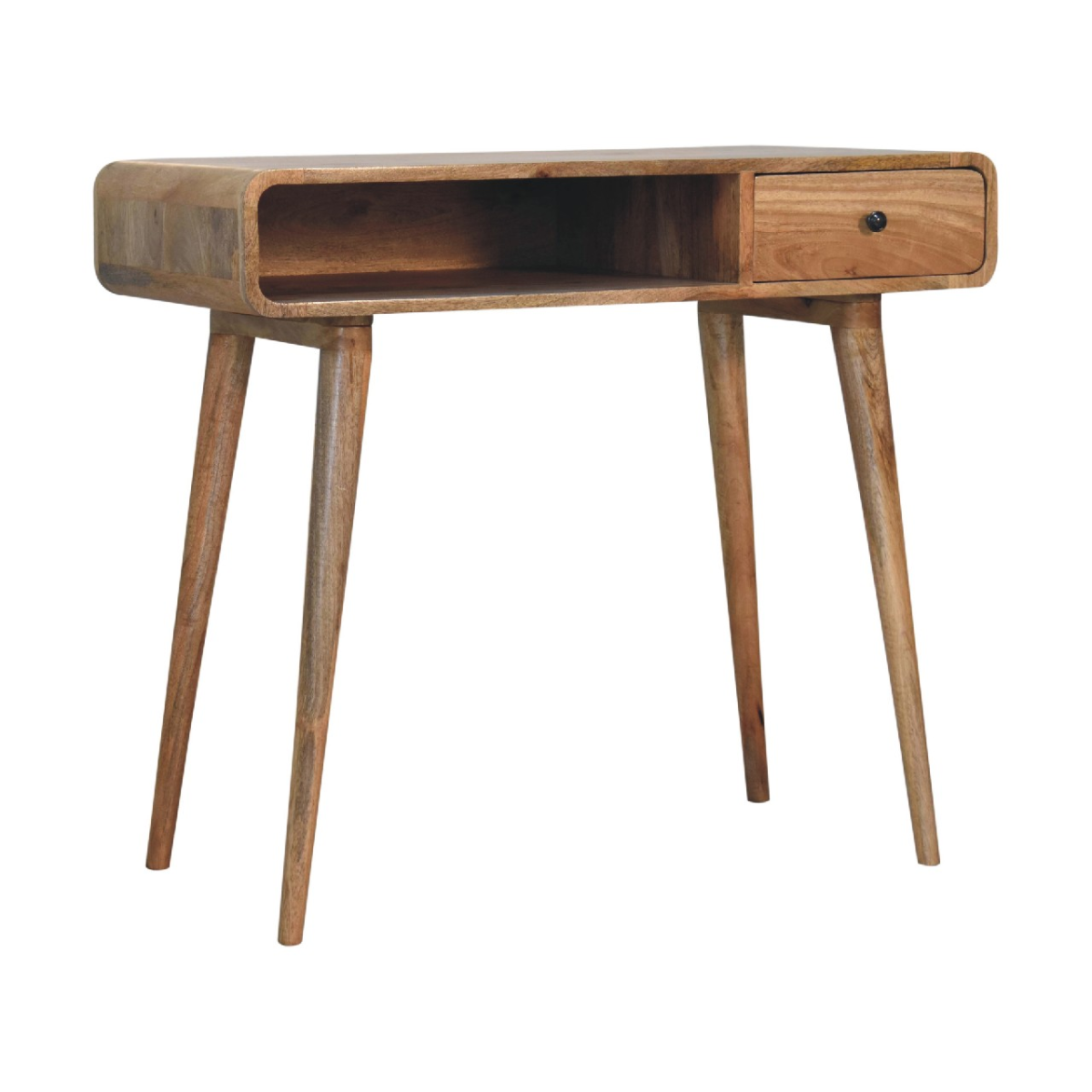 Artisan Furniture Solid Wood Curved Oak-ish Writing Desk