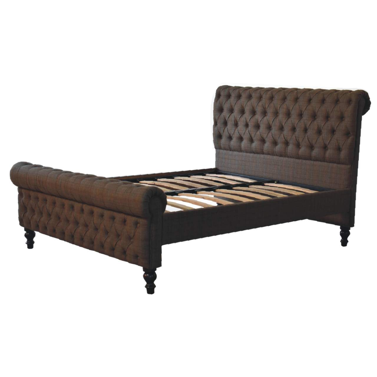 Artisan Furniture Solid Wood Multi Tweed Bed, Brown