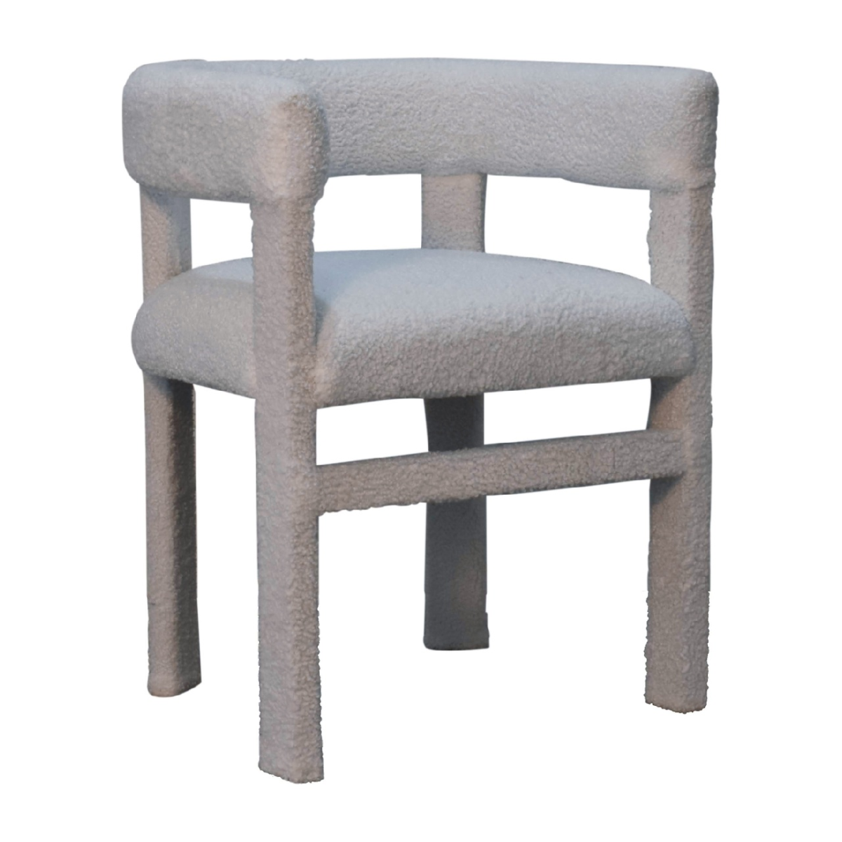 Artisan Furniture Solid Wood White Boucle Occasional Chair