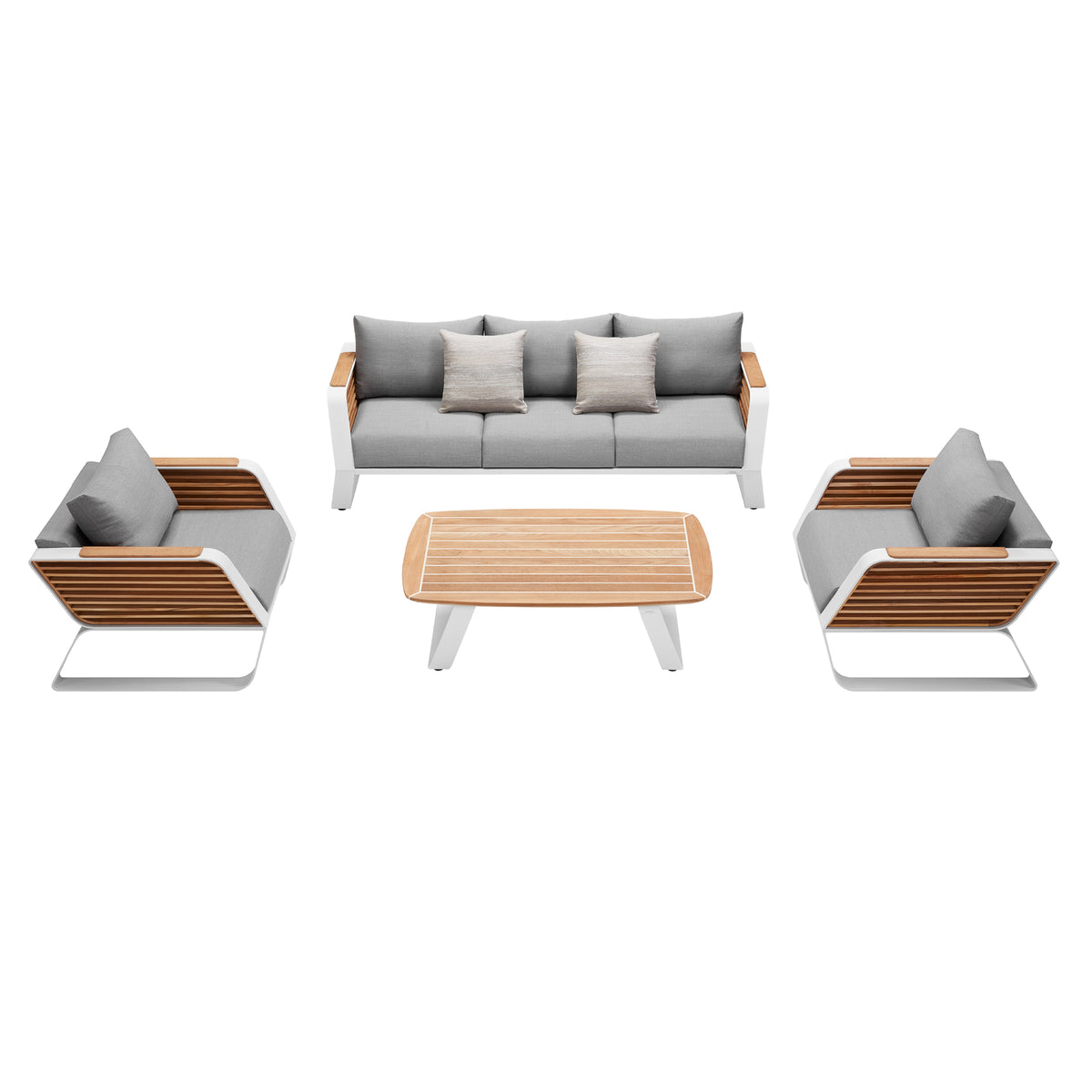 HIGOLD Wing Aluminum Teak Patio Sofa for 5 - Series 2049