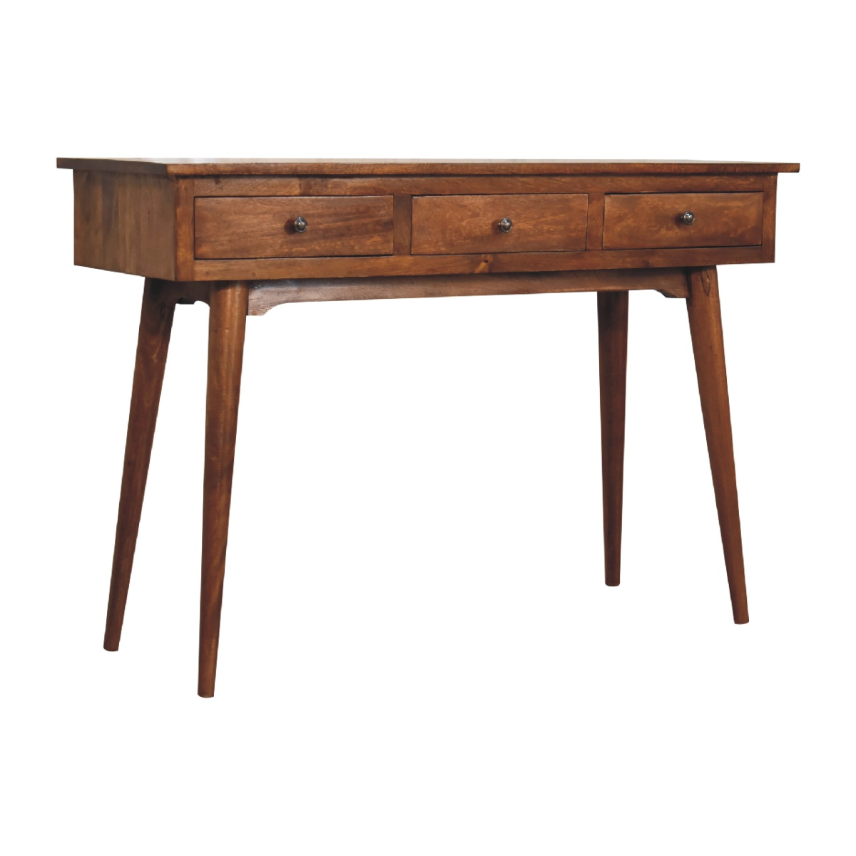 Artisan Furniture Solid Wood Large 3 Drawer Chestnut Console, Dark Brown