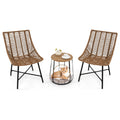 3 Piece Outdoor Furniture Set with Pet House-Light Brown