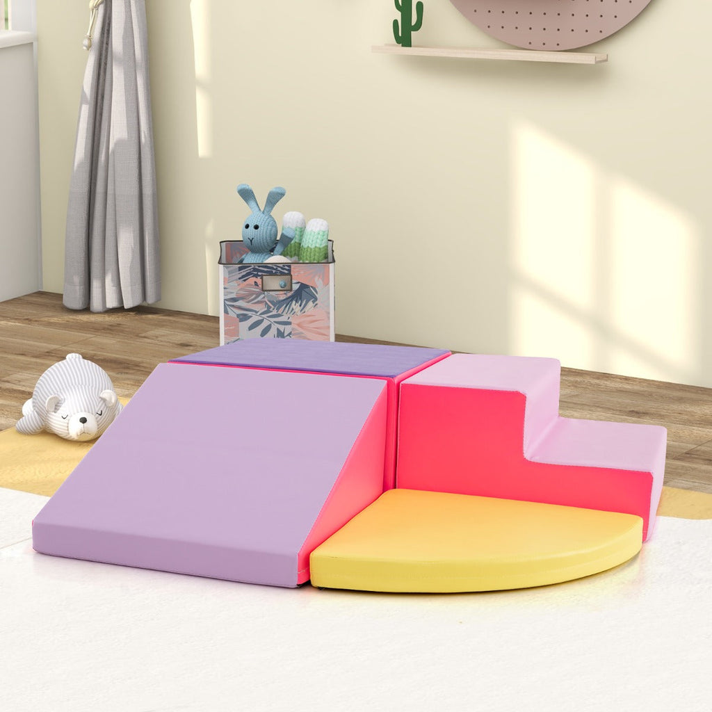 4-Piece Climb and Crawl Foam Block Play Set for Infant Baby-Colourful