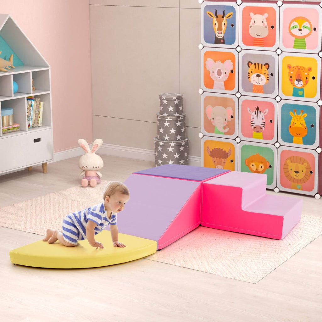 4-Piece Climb and Crawl Foam Block Play Set for Infant Baby-Colourful