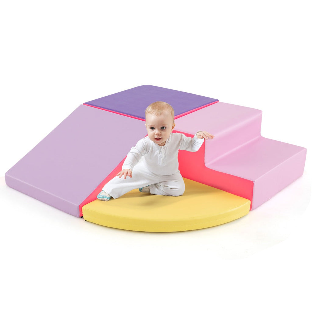 4-Piece Climb and Crawl Foam Block Play Set for Infant Baby-Colourful