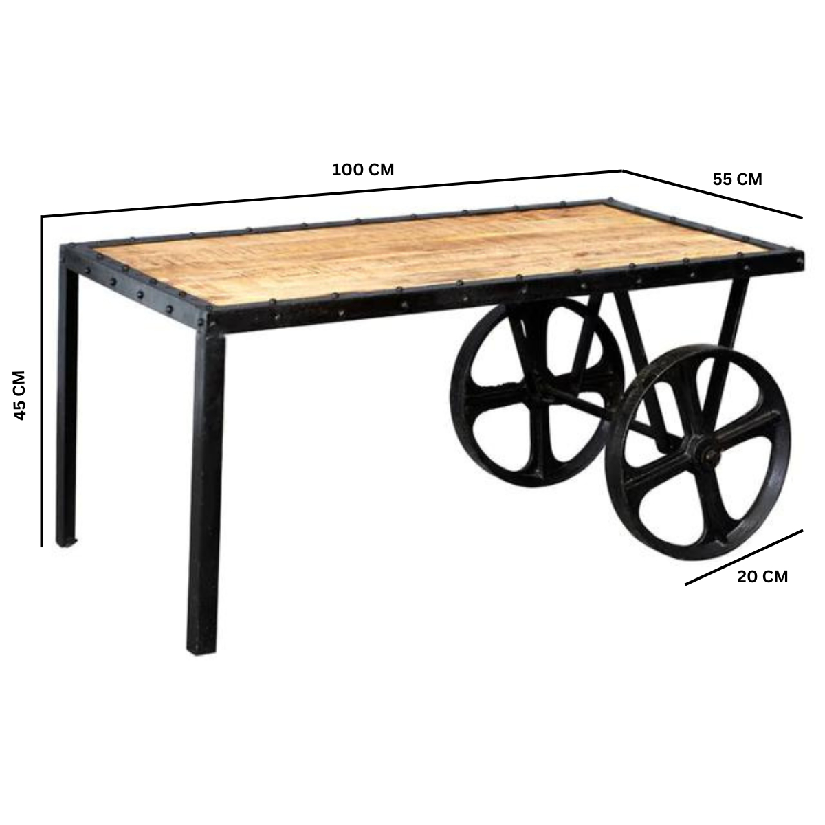 Cosmo Industrial Cart Coffee Table