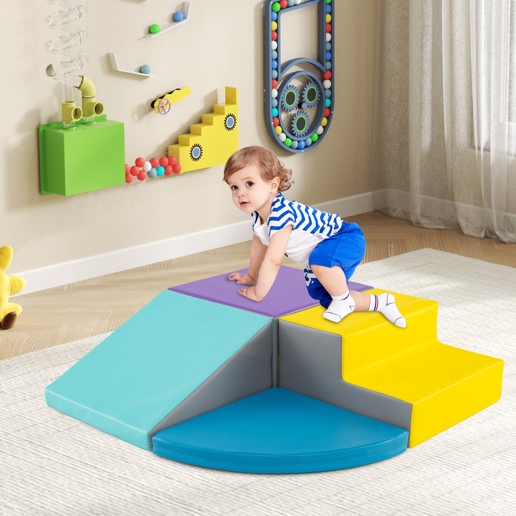 4-Piece Climb and Crawl Foam Block Play Set for Infant Baby-Colourful
