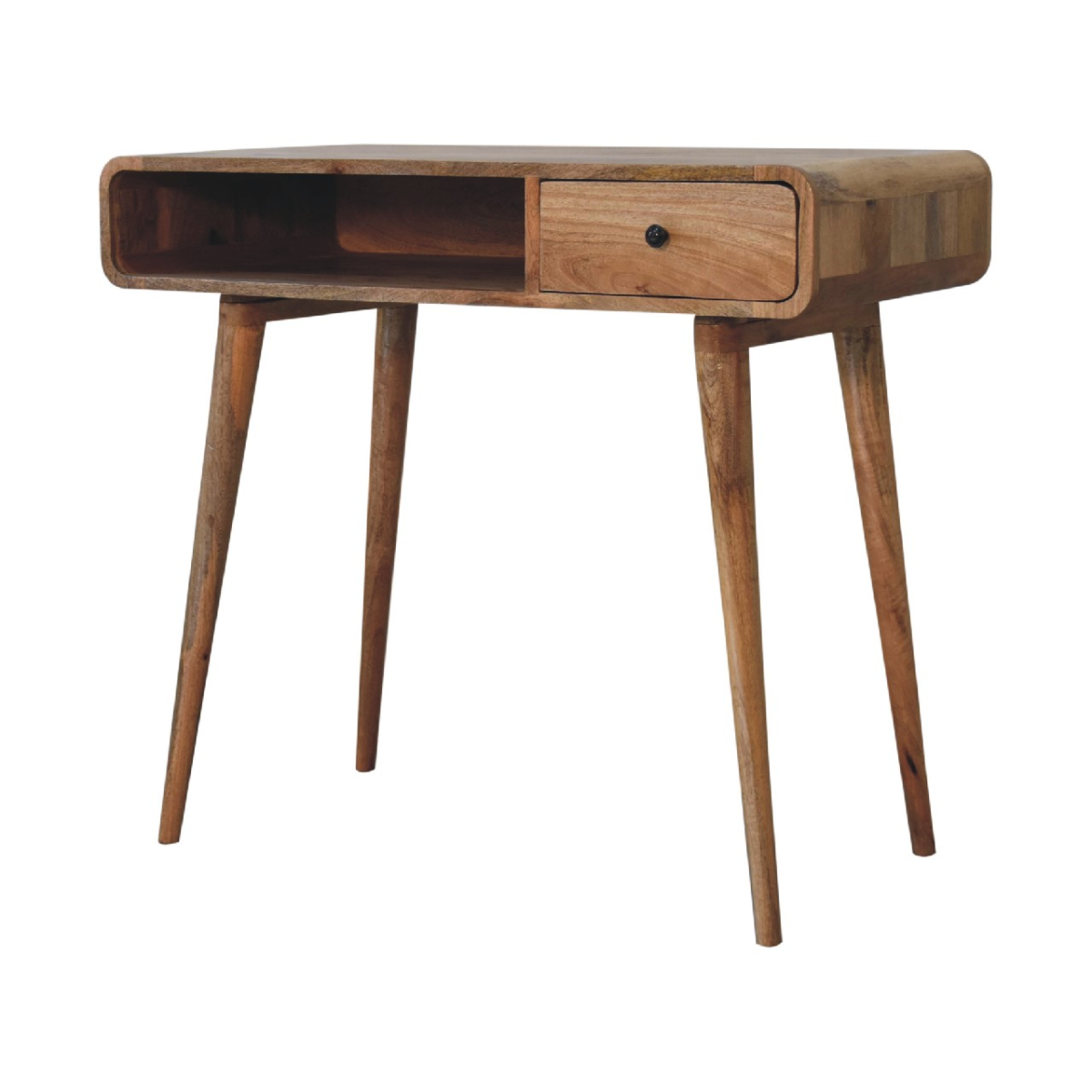 Artisan Furniture Solid Wood Curved Oak-ish Writing Desk