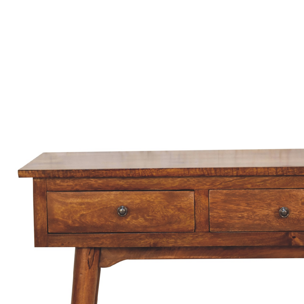 Artisan Furniture Solid Wood Large 3 Drawer Chestnut Console, Dark Brown