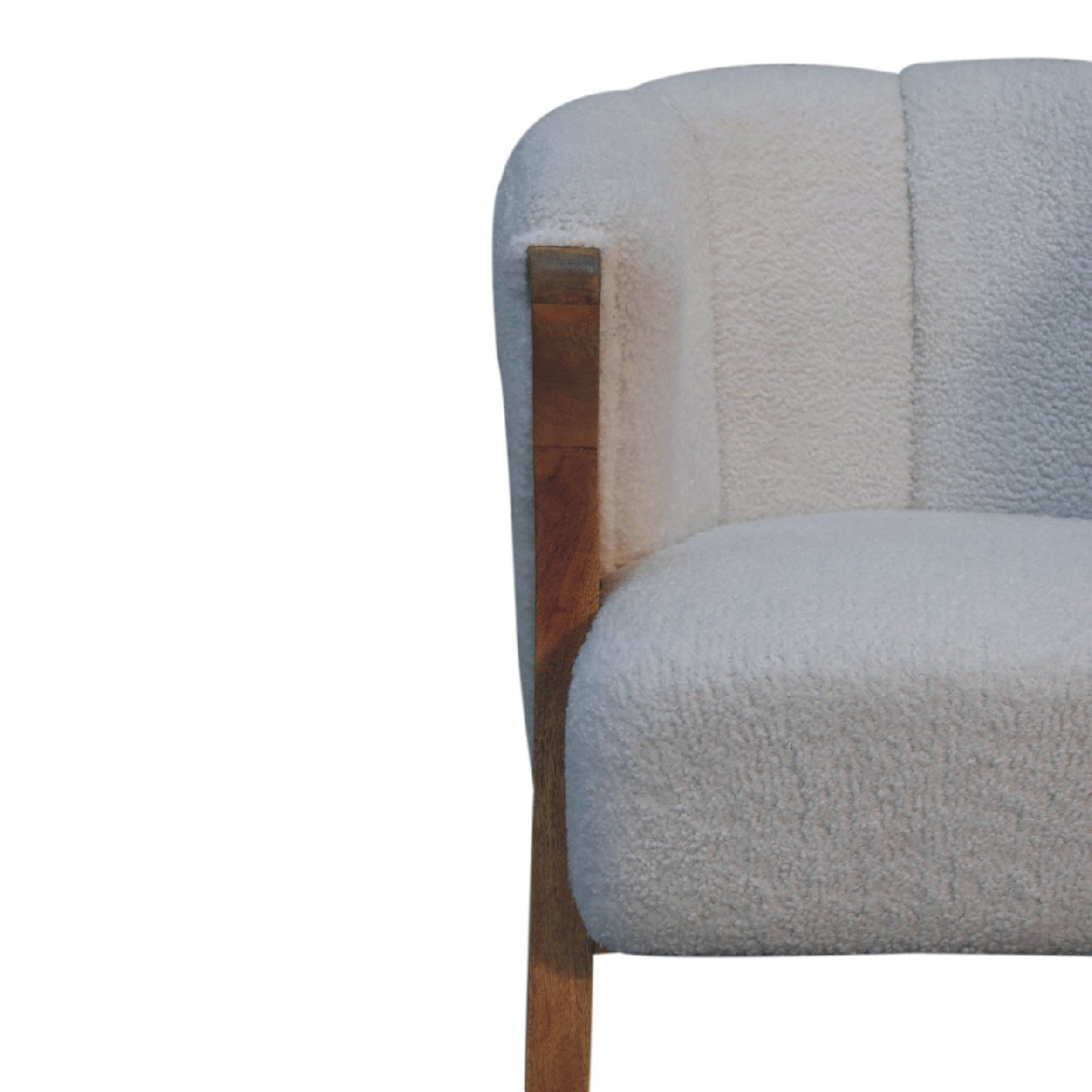 Artisan Furniture Solid Wood White Boucle Minimalistic Chair