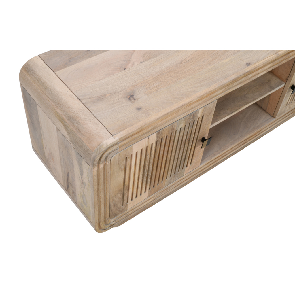 Hudson Carved Mango Wood 2 Doors Tv Cabinet