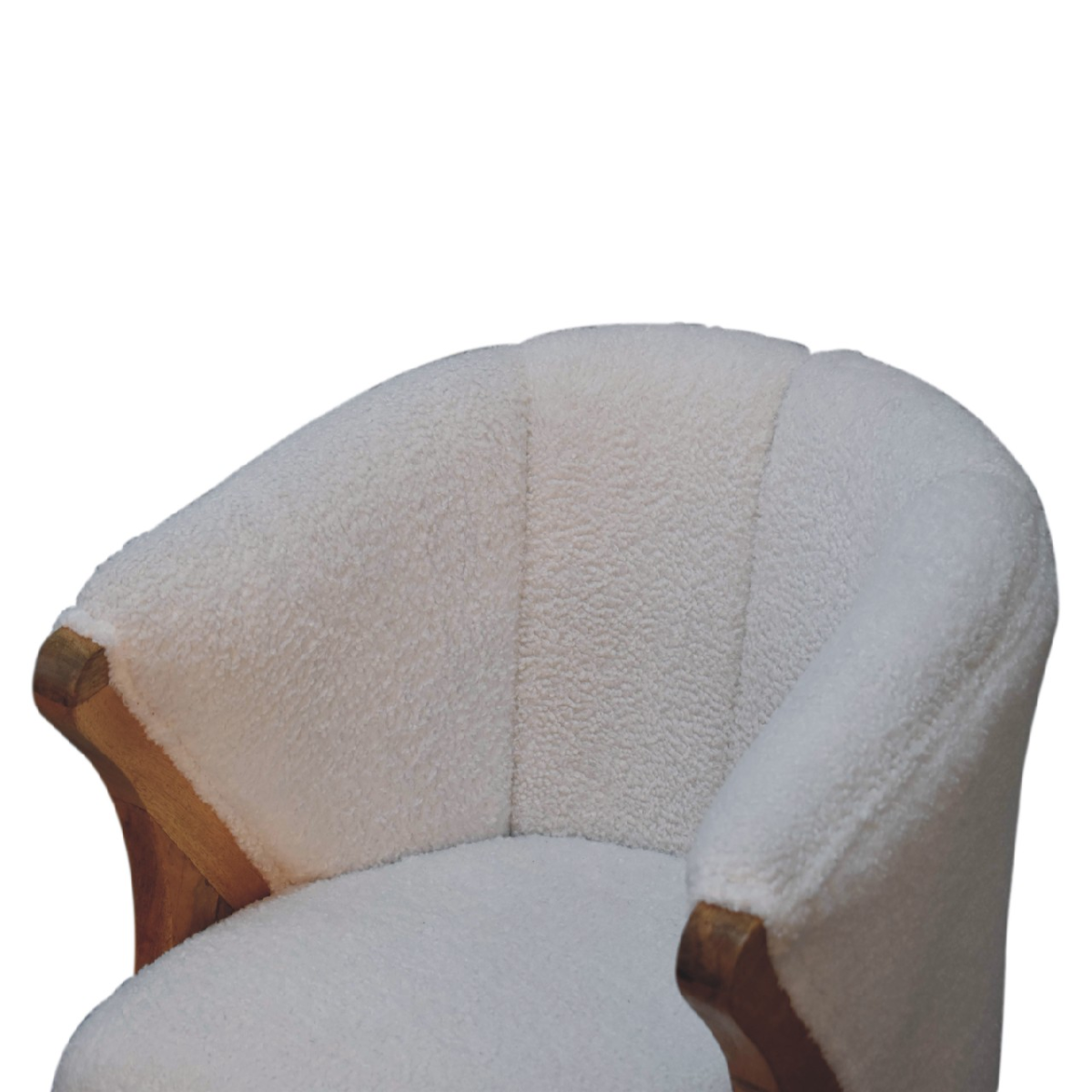 Artisan Furniture Solid Wood White Boucle Minimalistic Chair