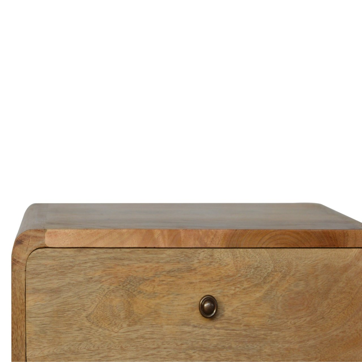 Artisan Furniture Solid Wood Curved Oak-ish Bedside