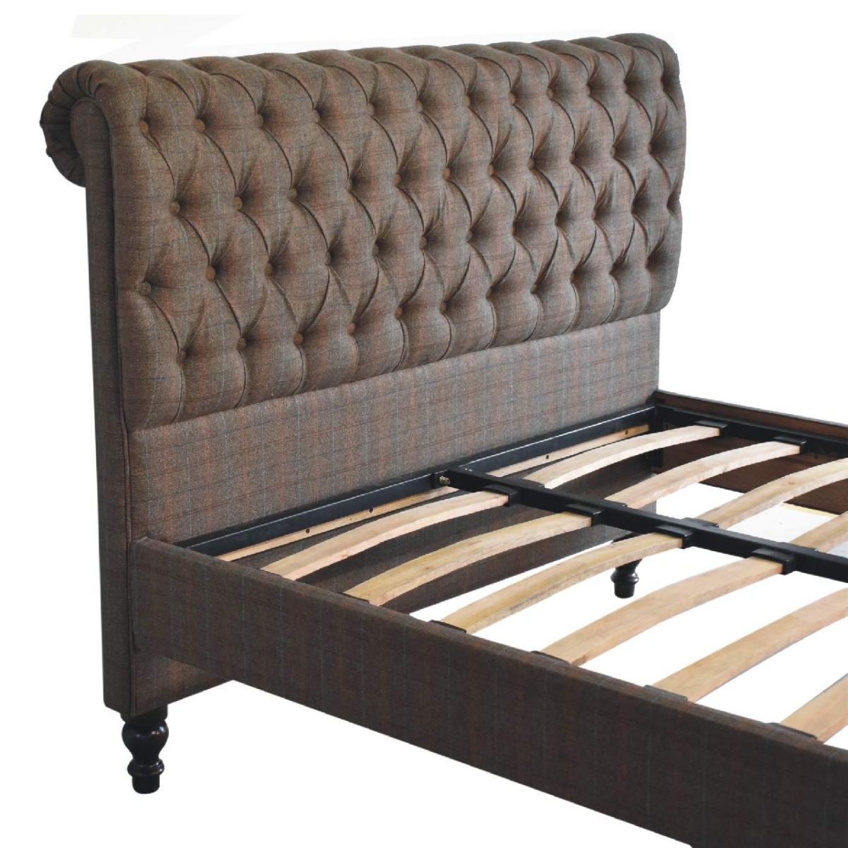 Artisan Furniture Solid Wood Multi Tweed Bed, Brown