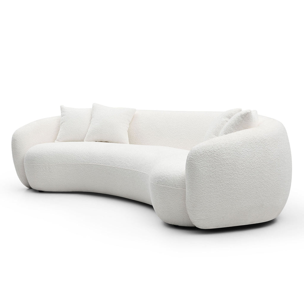 102'' 5-Seater Boucle Sofa Modern Sectional Half Moon Leisure Couch Teddy Fleece