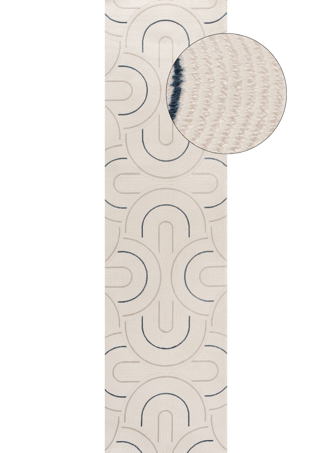 Carmel Cream-Blue Geometric Rug | 6070