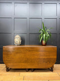 Large Solid Oak Gateleg Dining Table Drop Leaf Kitchen Table Sideboard
