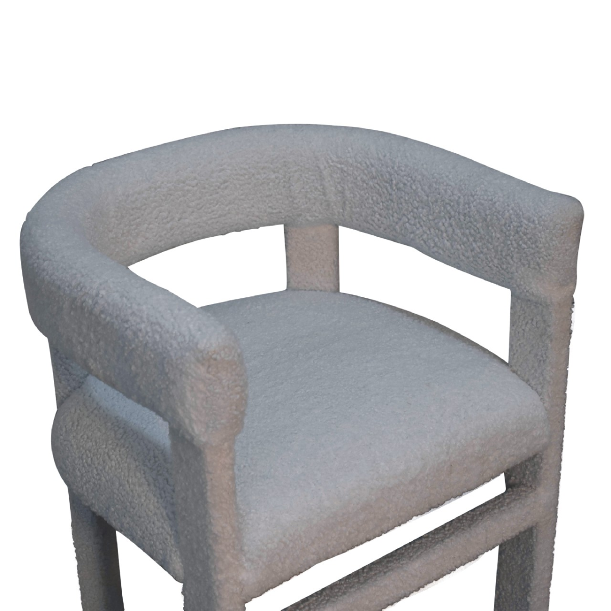 Artisan Furniture Solid Wood White Boucle Occasional Chair