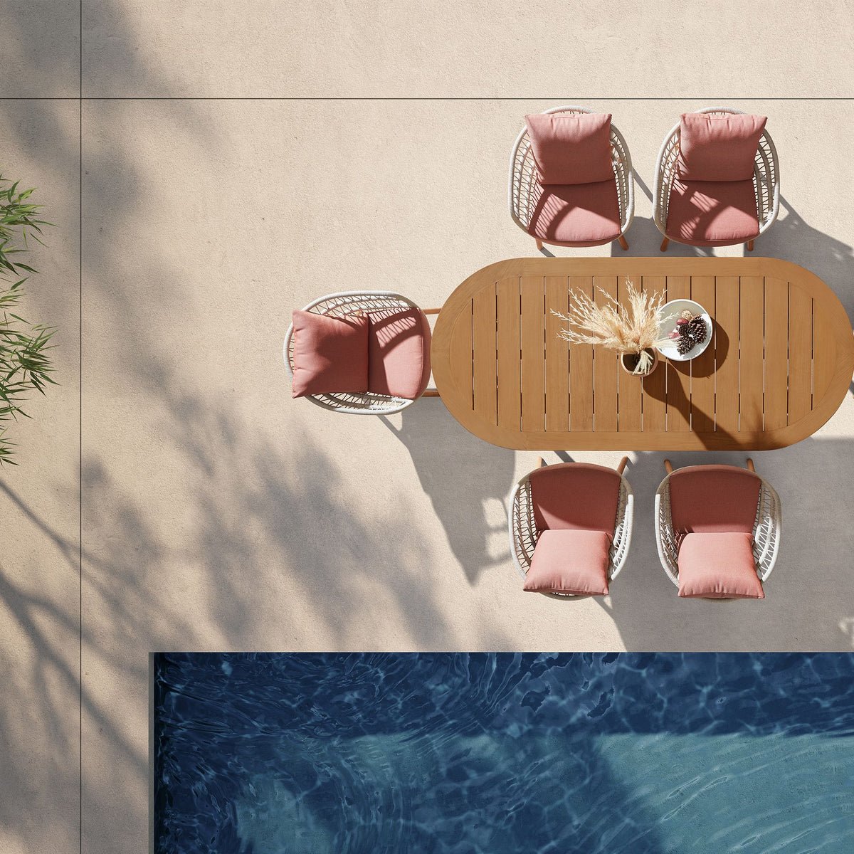 HIGOLD VASCA 7 Pieces Teak Outdoor Dining Set With Cushions