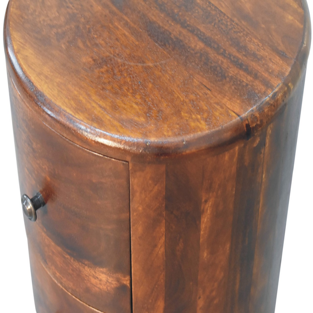 Artisan Furniture Solid Mango Wood Chestnut Drum Chest