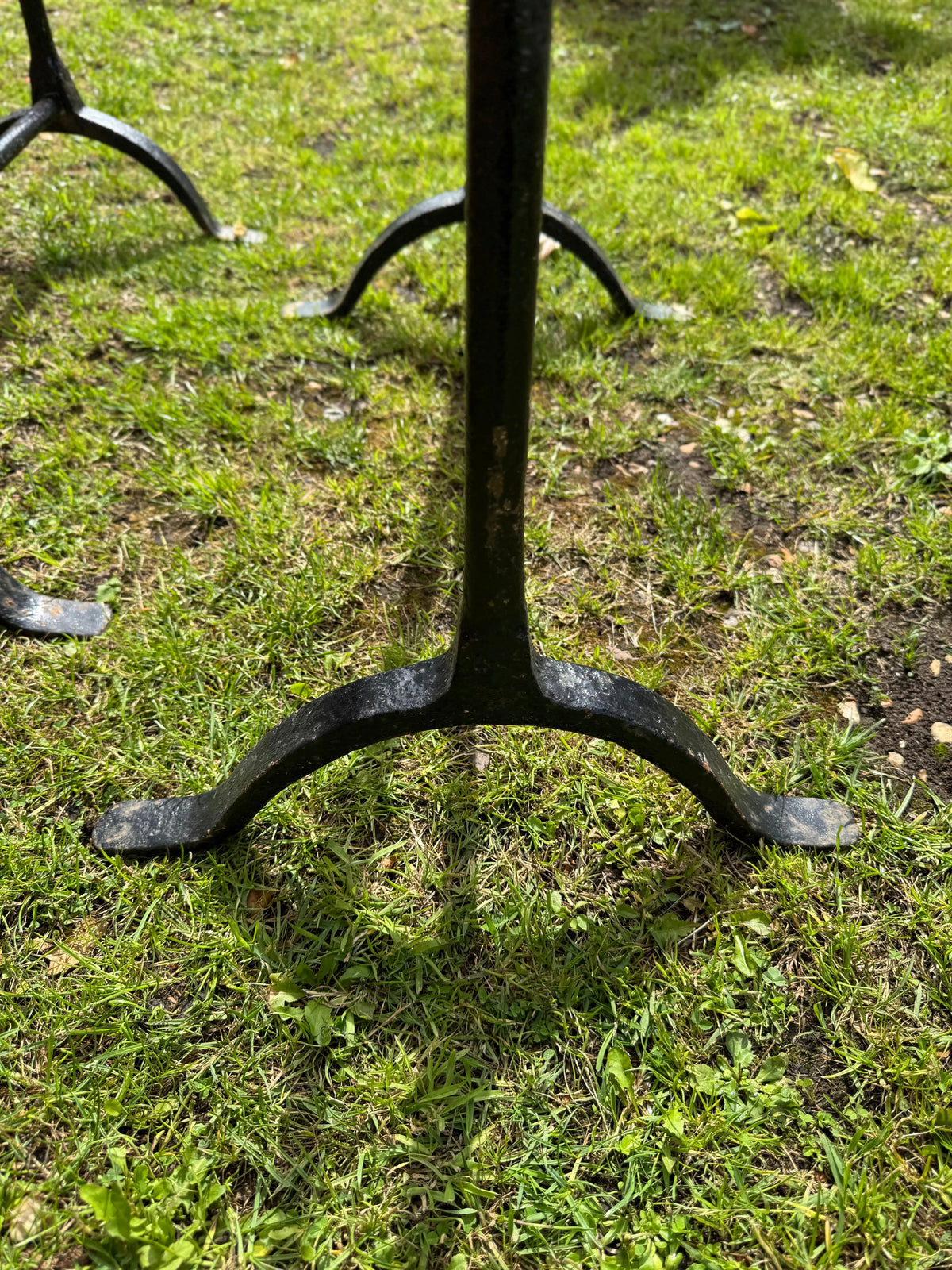 Pair Antique Cast Iron Trestle Table Bases Industrial Garden Table Legs