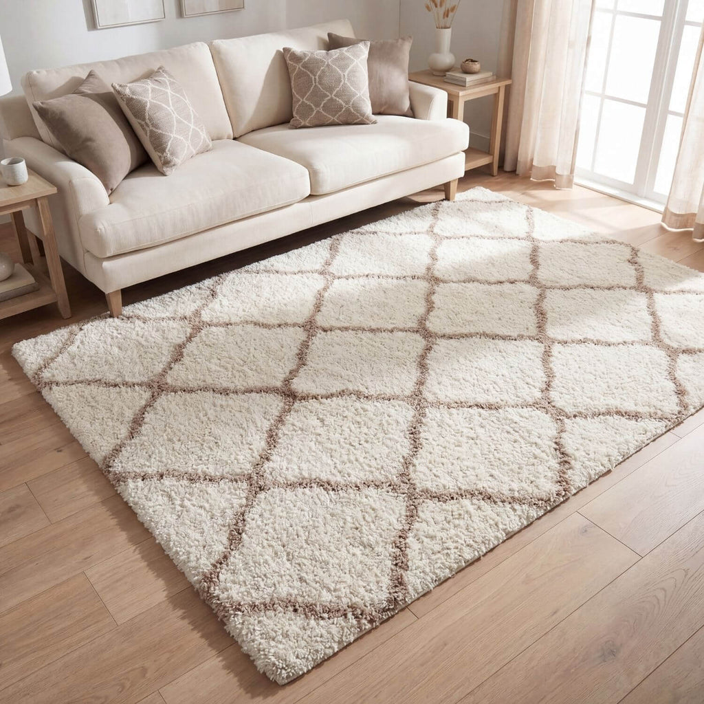 Moroccan Ivory Shaggy Rug | 730
